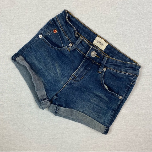 Hudson Distressed Whiskered Cuffed Denim Short - Picture 8 of 9